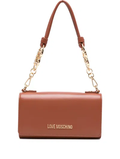 Love Moschino Chain-link Shoulder Bag In Brown