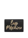Love Moschino Satin Smart Daily Bag Sparkling Logo In Black
