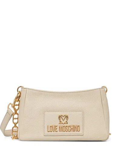 Love Moschino Chain-strap Logo-plaque Satchel In Neutral