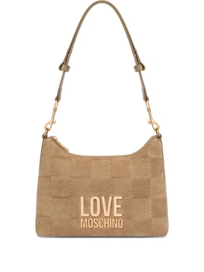 Love Moschino Check-pattern Shoulder Bag In Neutral