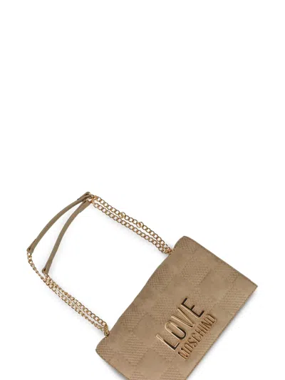 Love Moschino Checked-pattern Shoulder Bag In Neutral