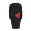 Love Moschino Black Wool Dress In Black