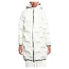 Love Moschino Chic Quilted Heart Long Down Jacket In White