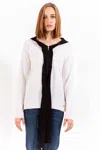 Love Moschino Chic White Wool Sweater With Signature Logo