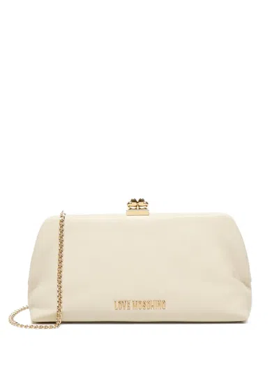 Love Moschino Clasp-chain Clutch-bag In White
