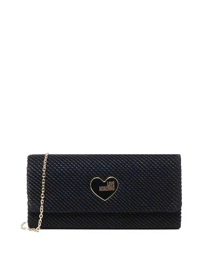 LOVE MOSCHINO CLUTCH BAG WITH THIN SHOULDER STRAP