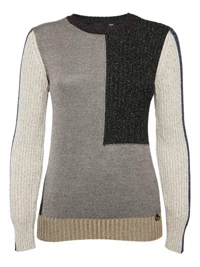 Pre-owned Love Moschino Colour-block Lurex Sweater In Brown