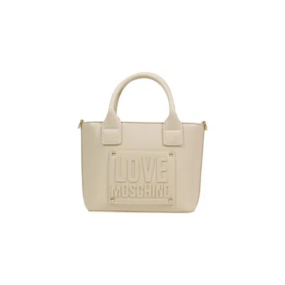Love Moschino Cream Polyethylene Handbag In Neutral