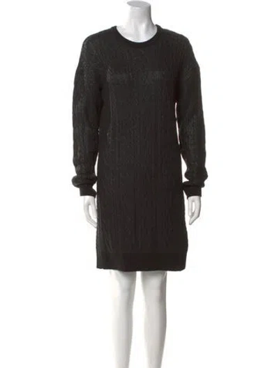 Pre-owned Love Moschino Crew Neck Midi Length Dress In Black