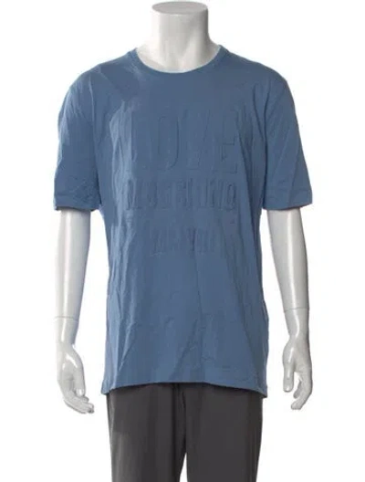 Pre-owned Love Moschino Crew Neck Short Sleeve T-shirt In Blue