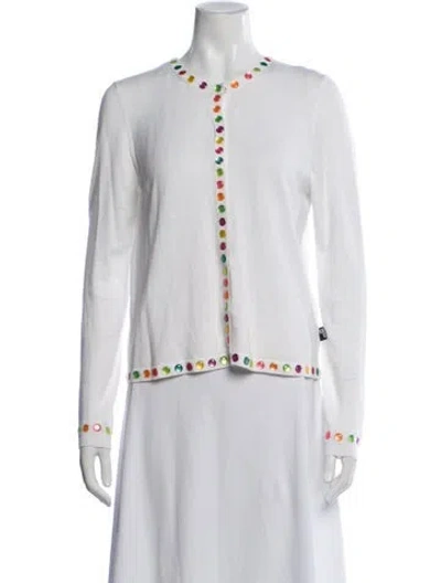 Pre-owned Love Moschino Crew Neck Sweater In White
