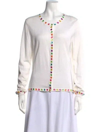Pre-owned Love Moschino Crew Neck Sweater In White