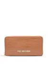 Love Moschino Croc-effect Wallet In Brown