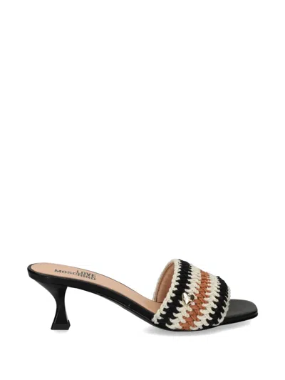 Love Moschino Crochet-knit Heart-motif Sandals In Multi