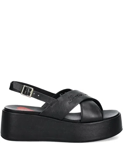 Love Moschino Crossover-strap Platform Sandals In Black