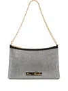 Love Moschino Crystal-embellished Chain Shoulder Bag In Black