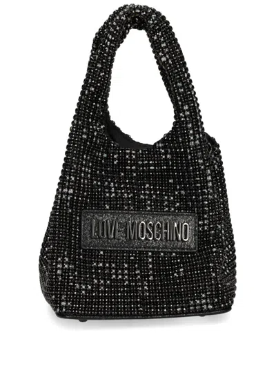 Love Moschino Crystal-embellished Tote Bag In Black