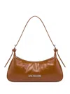 Love Moschino Brown Polyurethane Shoulder Bag With Adjustable Straps In Neutral
