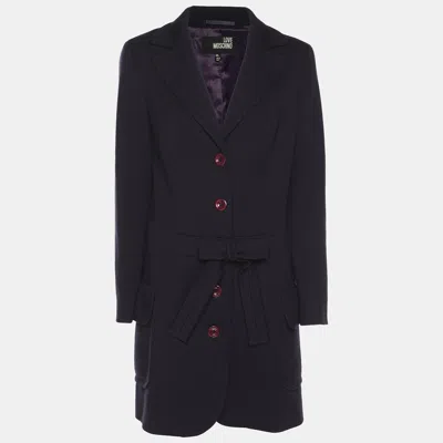 Pre-owned Love Moschino Dark Purple Bow Coats M