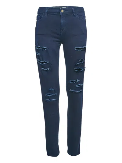 Pre-owned Love Moschino Distressed Tapered Jeans In Blue