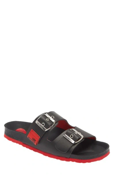 Love Moschino Double Buckle Sandal In Black