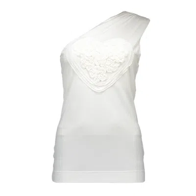 Love Moschino Elastane Tops & Women's T-shirt In White