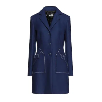 LOVE MOSCHINO ELEGANT EMBROIDE HEART WOOL WOMEN'S COAT