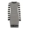 Love Moschino Elegant Striped Knit Dress With Long Sleeves In Black