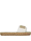 Love Moschino Embellished Espadrille Slides In White