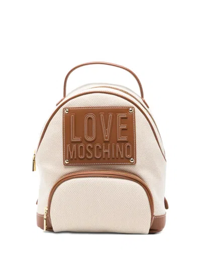 Love Moschino Embossed-logo Backpack In Brown