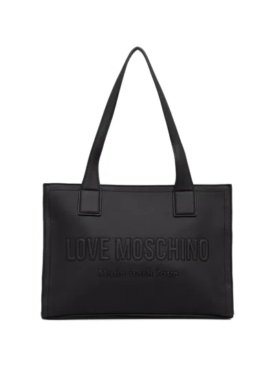 Love Moschino Embossed-logo Tote Bag In Black