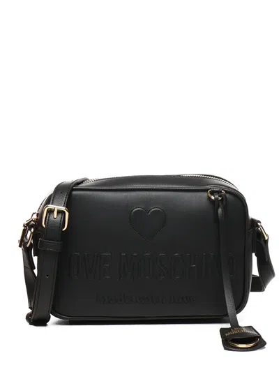 Love Moschino Shoulder Bag With Embossed Logo In Black