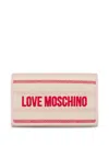 Love Moschino Embroidered-logo Crossbody Bag In Pink