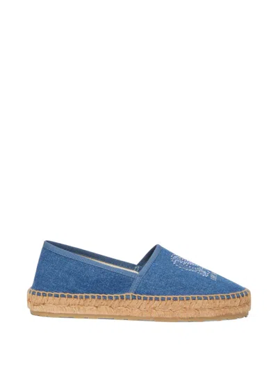 Love Moschino Embroidery Espadrilles In Blue