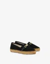 Love Moschino Espadrillas In Canvas With Metal Horsebit In Black