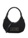 Love Moschino Faux-fur Logo-plaque Shoulder Bag In Black