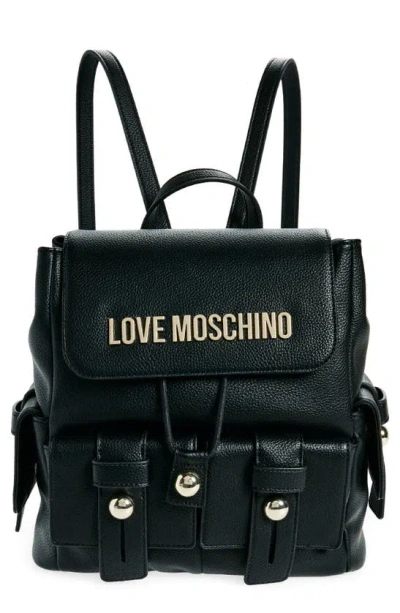 Love Moschino Faux Leather Backpack In Burgundy
