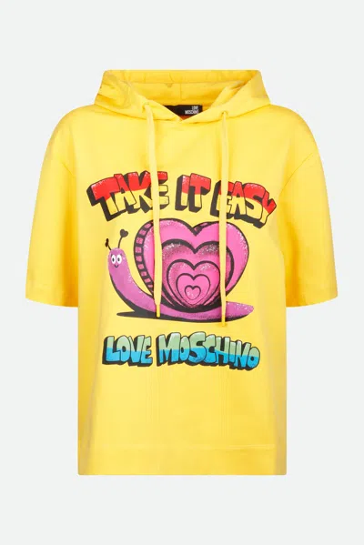 Love Moschino Felpa Con Cappuccio Gialla