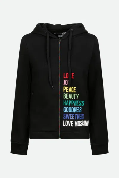 Love Moschino Felpa Con Cappuccio Nera