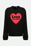 Love Moschino Felpa Nera Con Stampa