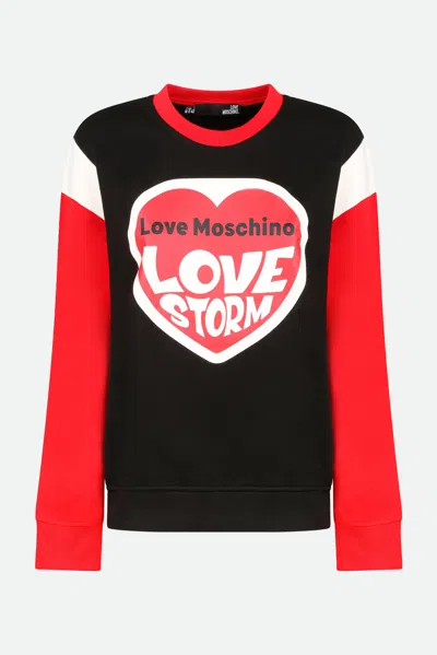 Love Moschino Felpa Nera E Rossa