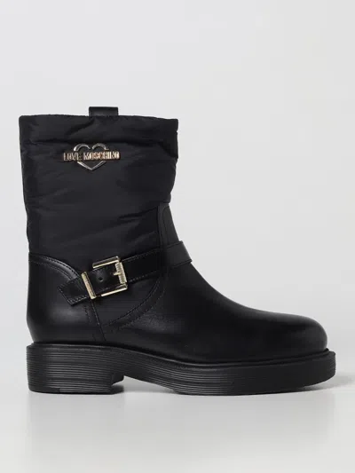 Love Moschino Flat Booties  Woman Color Black