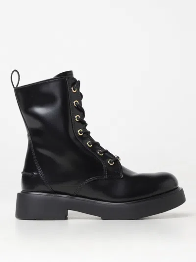 Love Moschino Flat Ankle Boots  Woman Color Black In Schwarz