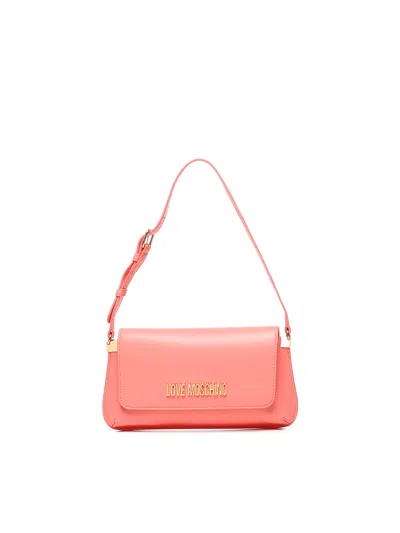 Love Moschino Flat Shoulder Bag With Logo In Pink