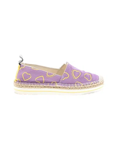 Pre-owned Love Moschino Flats In Purple