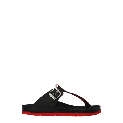 Love Moschino Flip-flop Woman Leather Black