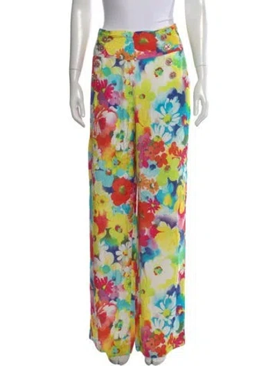Pre-owned Love Moschino Floral Print Wide Leg Pants In Multi