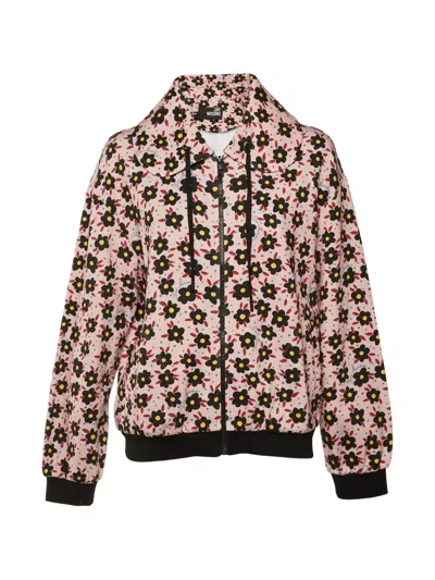 Pre-owned Love Moschino Floral-print Zip-up Jacket In Pink