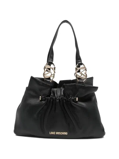 Love Moschino Gathered-effect Tote Bag In Black