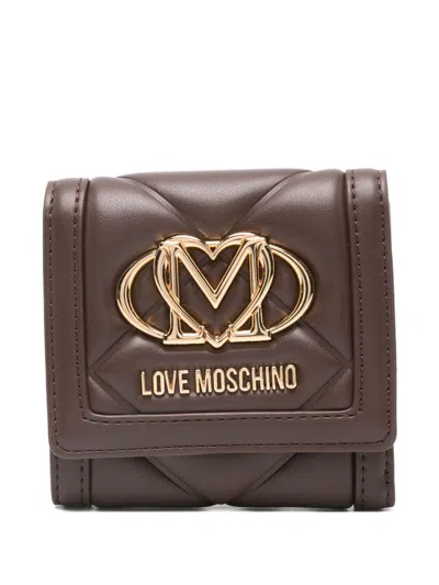 Love Moschino Gesteppte Geldbörse Mit Logo  In Brown